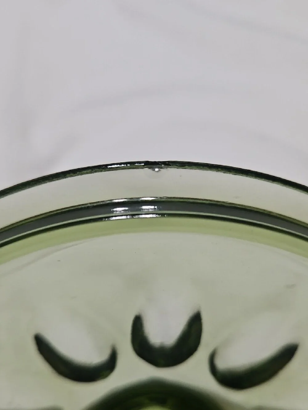 Vintage Hazel Atlas 'Reflection' Avocado Green Lidded Glass Candy Dish